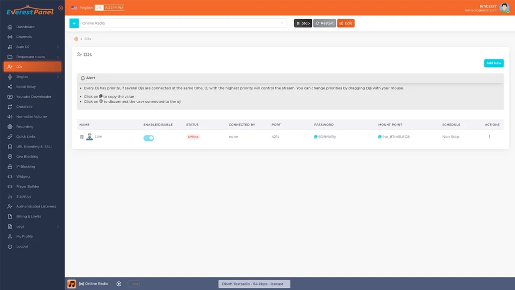 Streaming-Panel Disoh