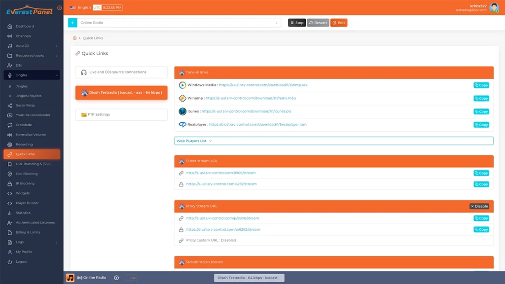 Streaming-Panel Disoh